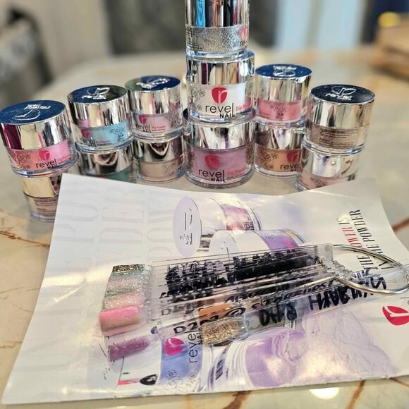 13 Jars Of Revel Dip Powder With Manual & Colors Swatch - Picture 1 of 9